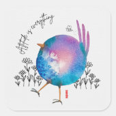 態度はすべて水色の鳥 スクエアシール (正面)