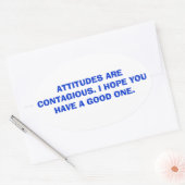 態度は伝染する。 楕円形シール (封筒)