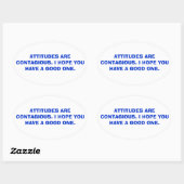 態度は伝染する。 楕円形シール (シート)