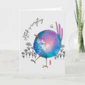 態度は全ての水彩鳥のアートカード サンキューカード (正面)