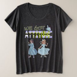 態度を持って プラスサイズTシャツ