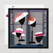 態度を持つ帽子招待状 招待状 (正面/裏面)