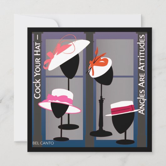 態度を持つ帽子招待状 招待状 (正面)