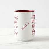 態度カスタムモノグラムやる気を起こさせるマグ マグカップ (中央)