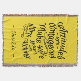 態度カスタムモノグラム&カラースローブランケット スローブランケット