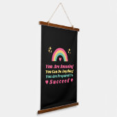 態度前向きの感動的引用文 吊り下げ型タペストリー (傾斜あり)