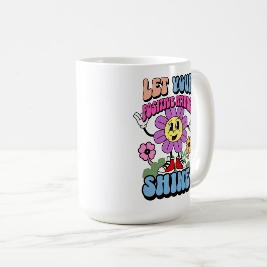 態度前向きやる気を起こさせる感動的 コーヒーマグカップ (正面右)