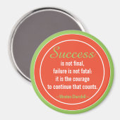 態度前向きチャーチルの引用やる気を起こさせる マグネット (正面/裏面)