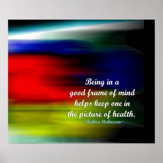 態度前向き言葉 – 健康写真 ポスター (正面)