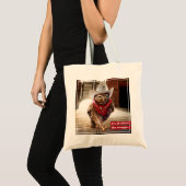 態度及び濶歩の堅い西部の保安官のフクロウ トートバッグ (正面(商品))