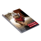 態度及び濶歩の堅い西部の保安官のフクロウ ノートブック (右側)