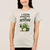 態度陽性反応のカワイイカエル コーヒーTシャツ トライブレンドTシャツ (正面)