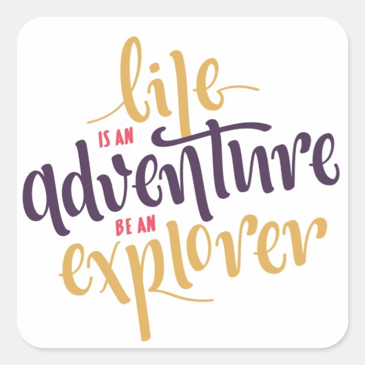 態度、勇気を恐れない人生のやる気を起こさせる引用文 スクエアシール (正面)