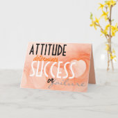 態度…感動的成功オレンジ色ハート カード (黄色い花)