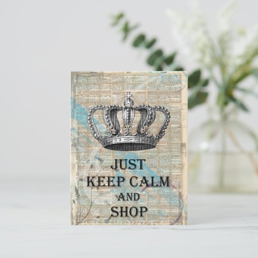 慌てずにヴィンテージ抽象アートデザインを購入 ポストカード (スタンド正面)