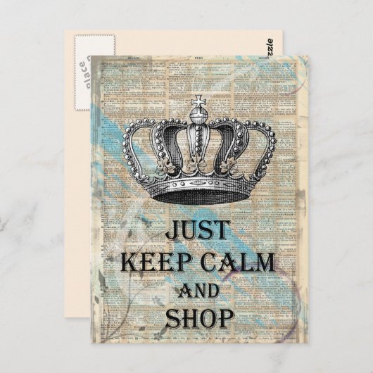 慌てずにヴィンテージ抽象アートデザインを購入 ポストカード (正面/裏面)