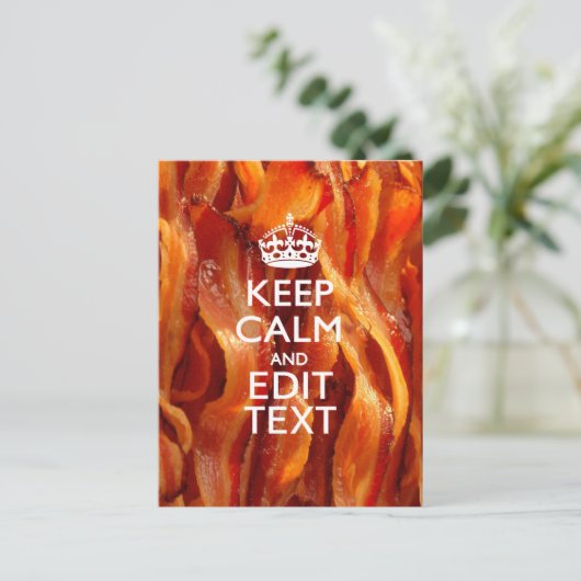 慌てずに、あなたのテキストをジュージュー焼いたベーコンに ポストカード (スタンド正面)