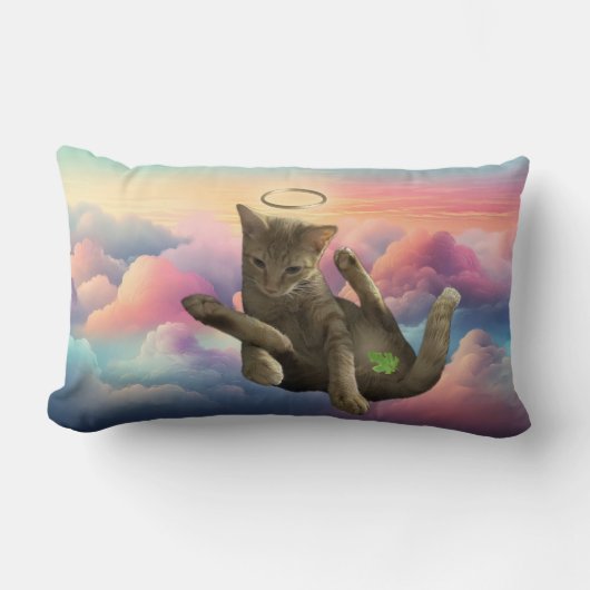 慎み深いエンジェルキャットピロー ランバークッション (正面)