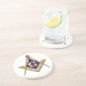 慎重で青い正方形及びコンパス コースター (側面)