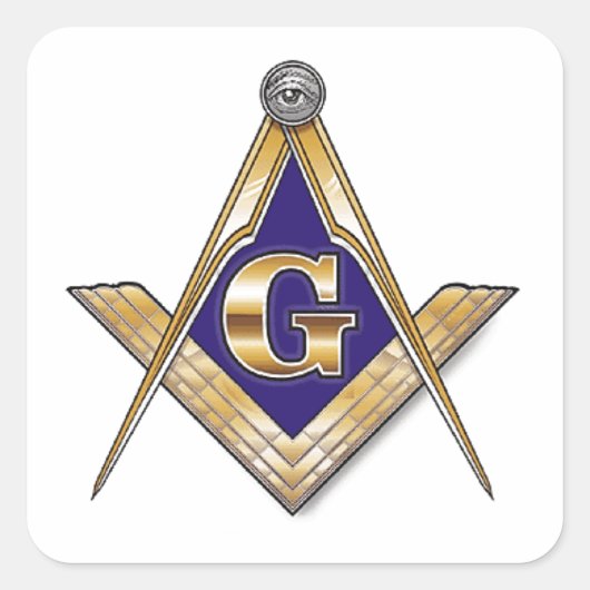 慎重で青い正方形及びコンパス スクエアシール (正面)