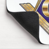 慎重で青い正方形及びコンパス マウスパッド (コーナー)