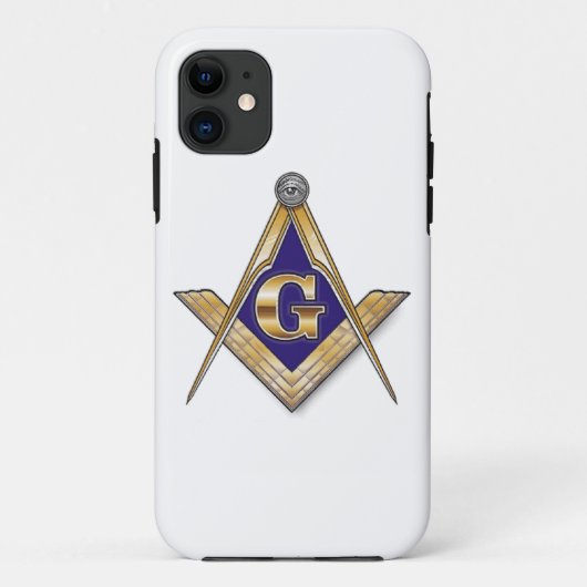 慎重で青い正方形及びコンパス Case-Mate iPhoneケース (裏面)