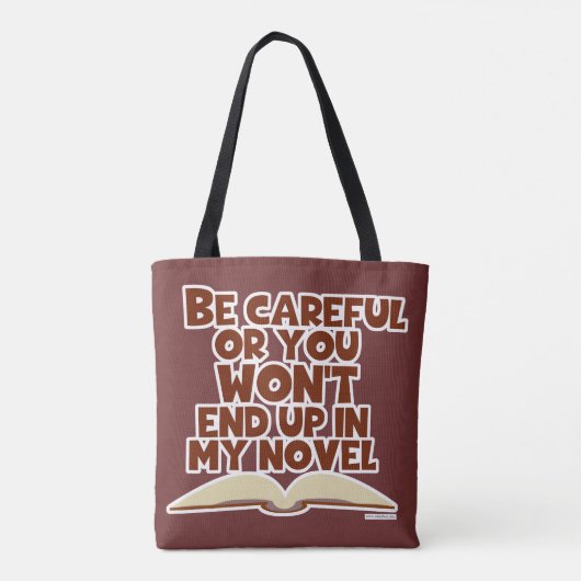 慎重な小説キャラクタースナーキー作家スローガン トートバッグ (裏面)