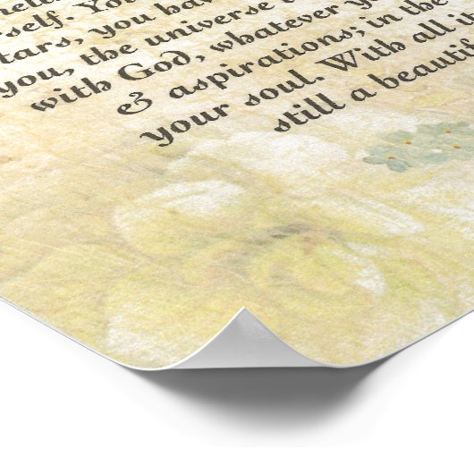 慎重な蝶とDESIDERATA ポスター (角)