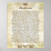 慎重な蝶とDESIDERATA ポスター (正面)