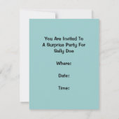 慎重な詳細のレトロのパーティーの驚きの招待状 招待状 (裏面)