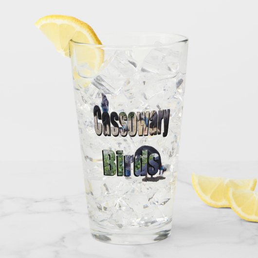 慎重な鳥と写真のロゴ タンブラーグラス (アイス正面)