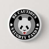 慎重にパンダを置く 缶バッジ (正面)