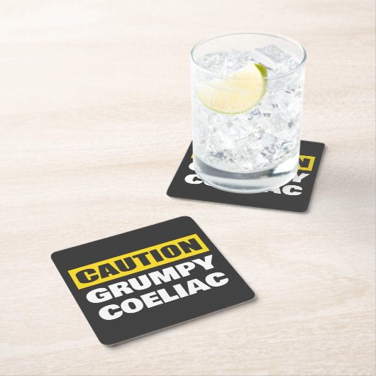 慎重に不平を言うコエリアックおもしろいセリアック スクエアペーパーコースター (インサイチュ)