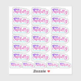 慎重に開く、シャープなオブジェクトを使用しない – ステッカー シール