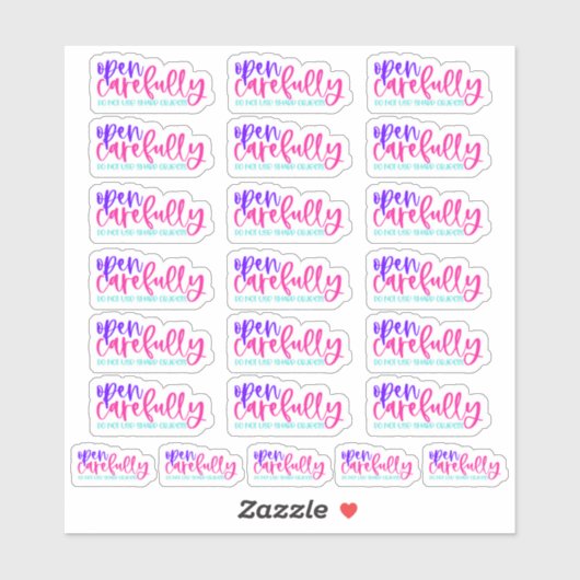 慎重に開く、シャープなオブジェクトを使用しない – ステッカー シール (シート)