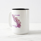 慢性の片頭痛の病気-単語の争奪-マグ ツートーンマグカップ (正面左)