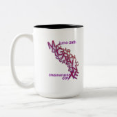 慢性の片頭痛の病気-単語の争奪-マグ ツートーンマグカップ (左)