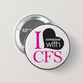 慢性の疲労の認識度(ピンクおよび黒) 缶バッジ (正面&裏面)