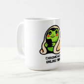 慢性オンラインカエル 楽しいミーム コーヒーマグカップ (正面左)