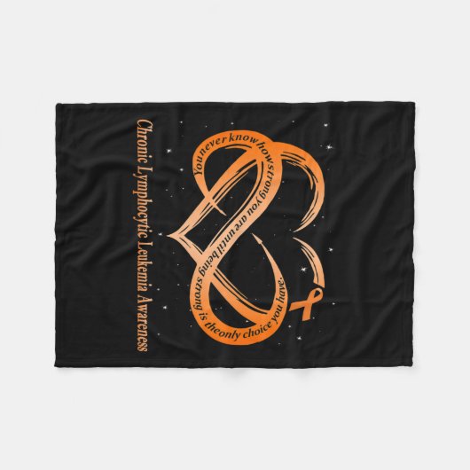 慢性リンパ性白血病ワリ用衣服オレンジ フリースブランケット (正面(横))