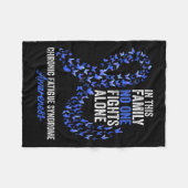 慢性疲労症候群認識度月青リブ フリースブランケット (正面(横))