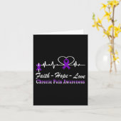 慢性疼痛啓発ハートビートキリスト教クロス S カード (黄色い花)