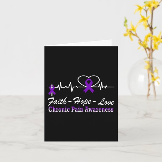 慢性疼痛啓発ハートビートキリスト教クロス S カード (黄色い花)