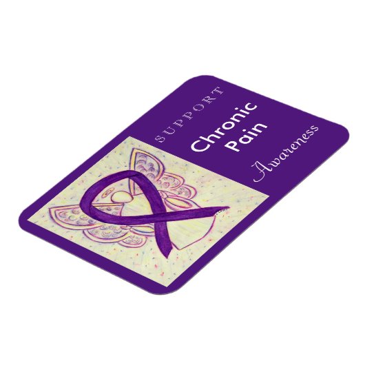 慢性痛認識度リボンエンジェルカスタムマグネット マグネット (左側)