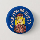 慢性的な状態目に見えない病気の痛みが痛む 缶バッジ (正面)