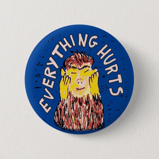 慢性的な状態目に見えない病気の痛みが痛む 缶バッジ (正面)