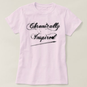 慢性的に刺激を受けたな筆記体の女性のTシャツ Tシャツ
