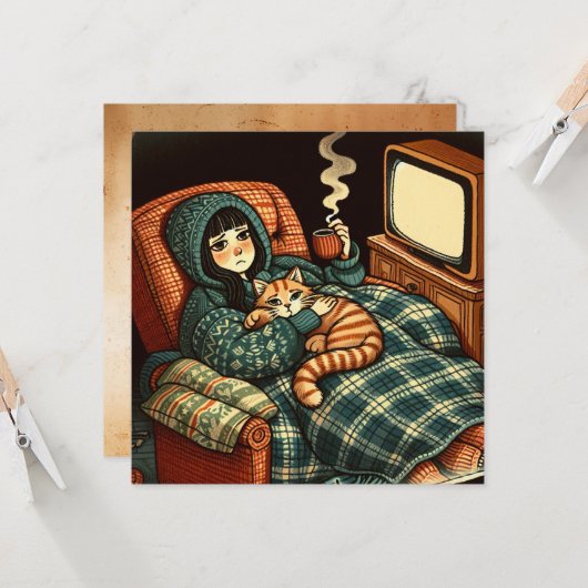 慢性的に病気にかかった友人への愛と支援 カード (正面/裏面インサイチュ)