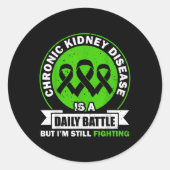 慢性腎臓病は毎日の戦いのCkd認識 ラウンドシール (正面)