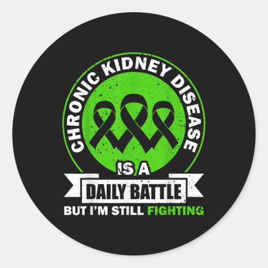 慢性腎臓病は毎日の戦いのCkd認識 ラウンドシール (正面)